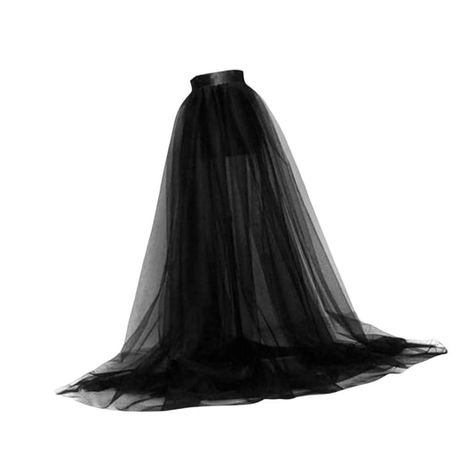 Fashion Women Long Maxi Tulle Skirt Solid Color for Evening Wedding